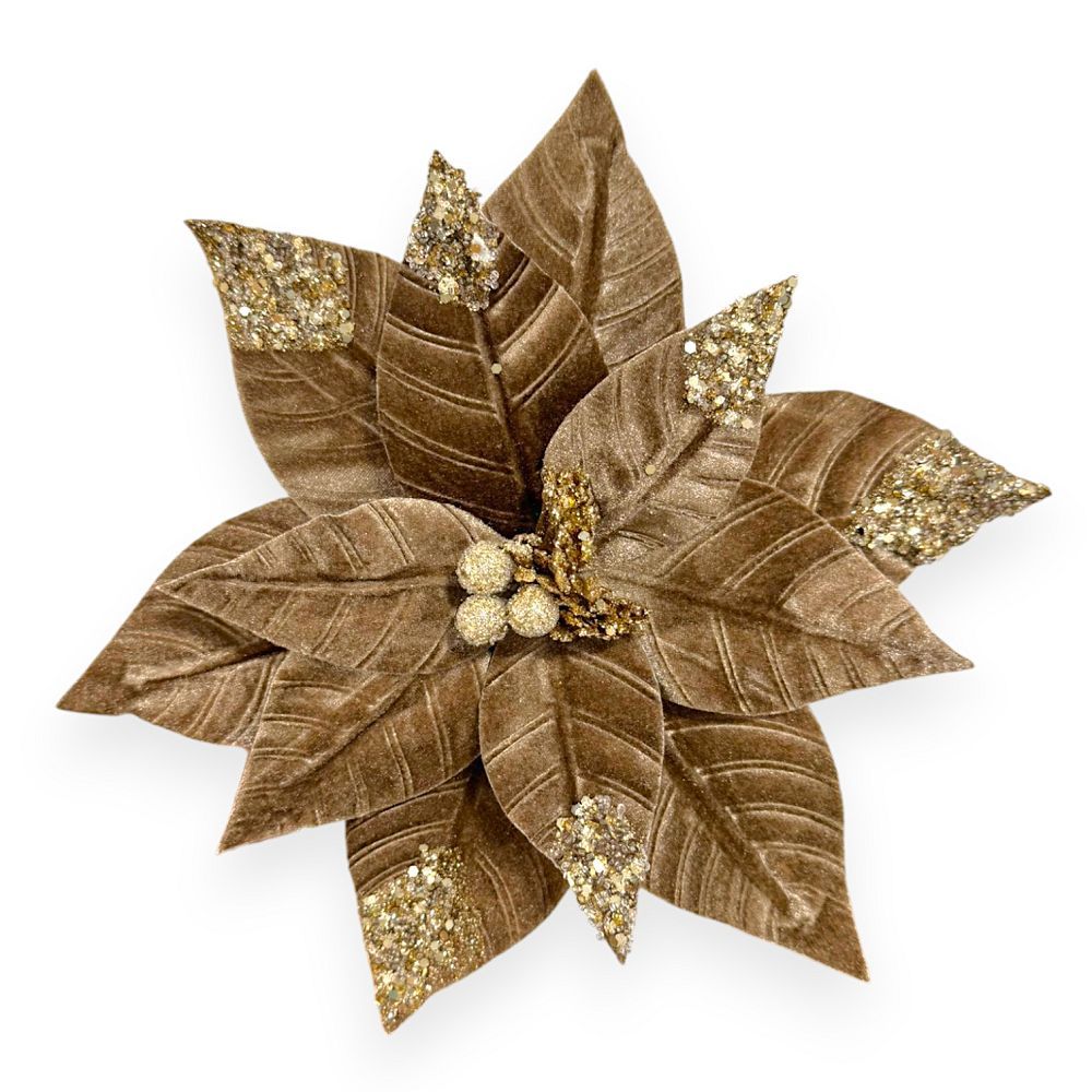Velvet Glitter-Tipped Poinsettia