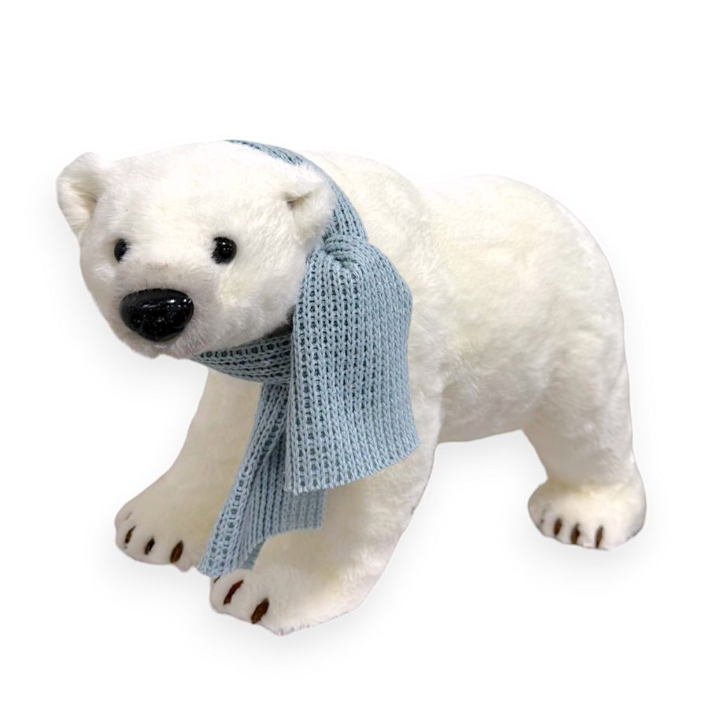 Polar Bear with Blue Scarf