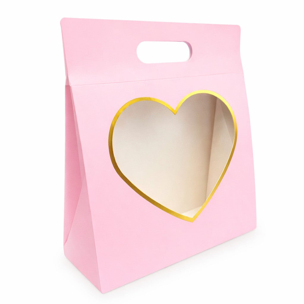 Heart Window Gift Bag with Handle 10pcs