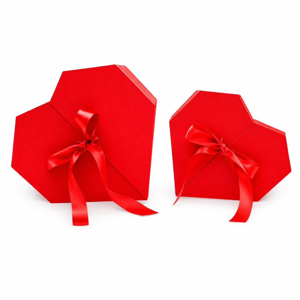 Heart Gift Boxes with Ribbon – Set of 2