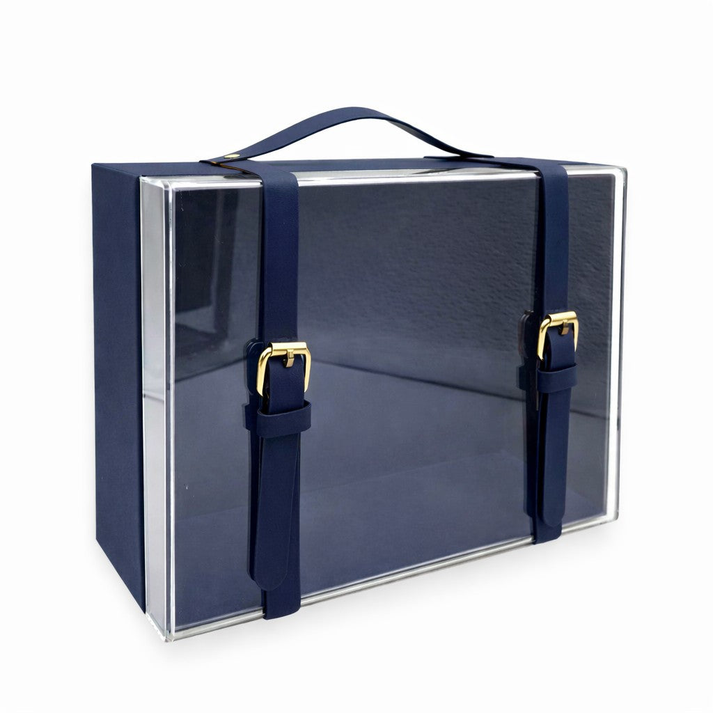 Luxury Clear Front Gift Box with Handle & Buckle Strap
