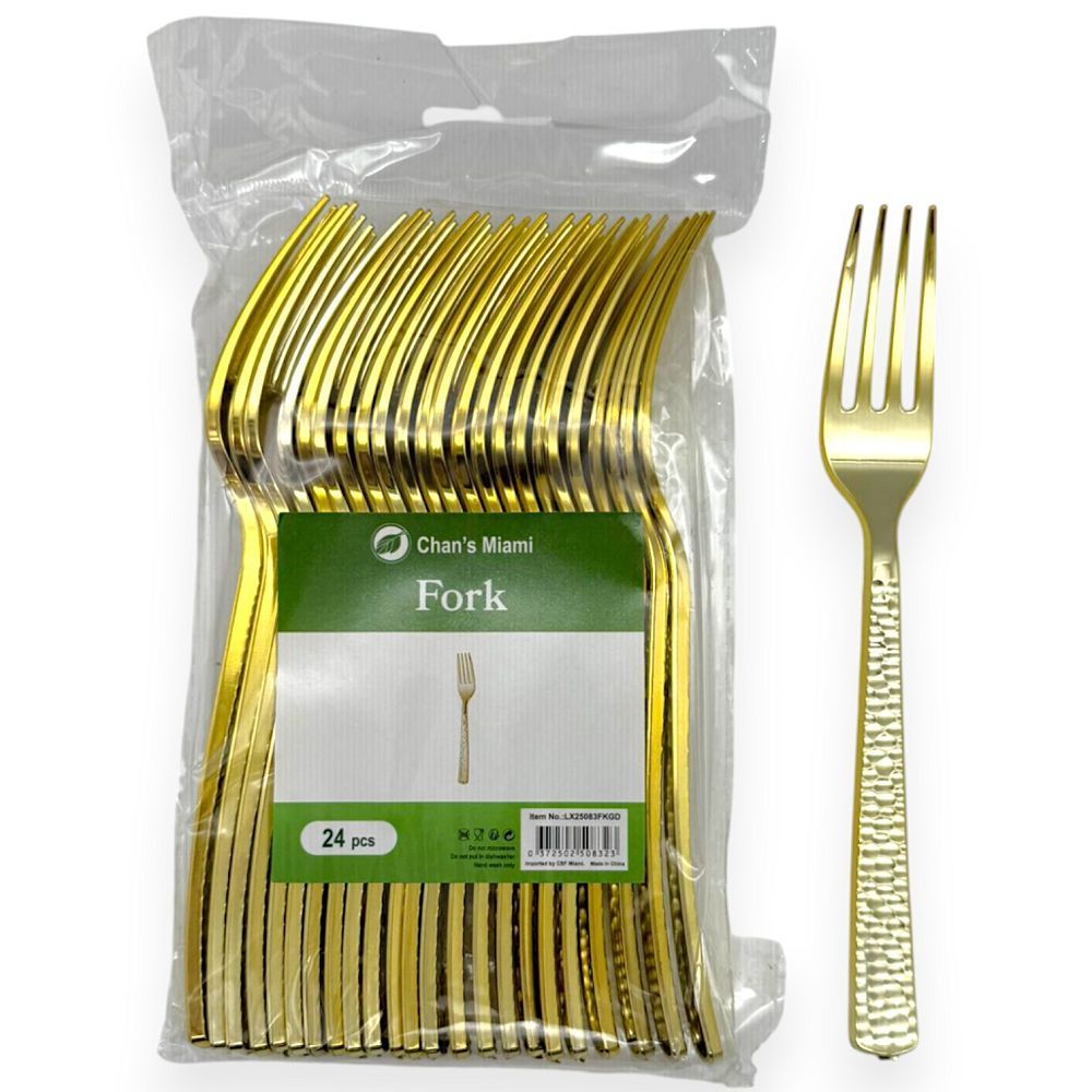 Hammered Metallic Forks 24pcs