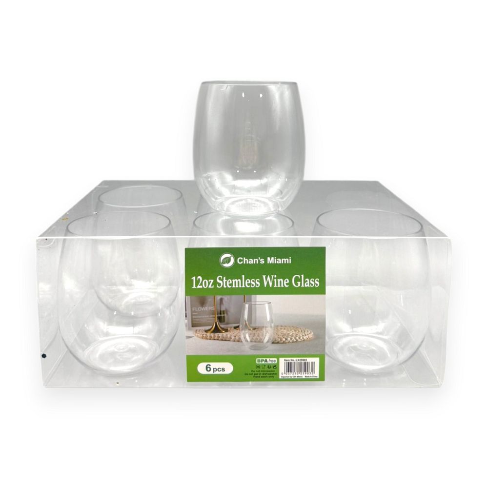 12oz Stemless Wine Glass – 6PC Set