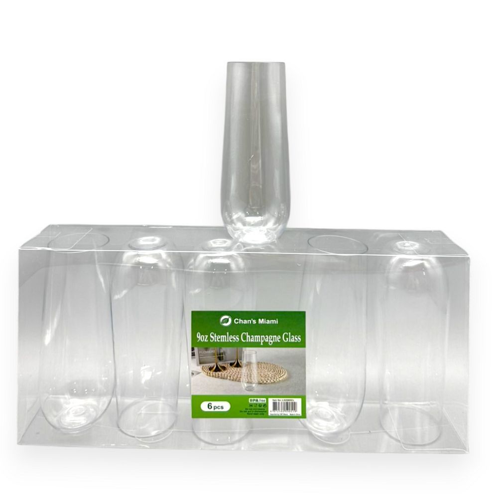 9oz Stemless Champagne Glass – 6PC Set