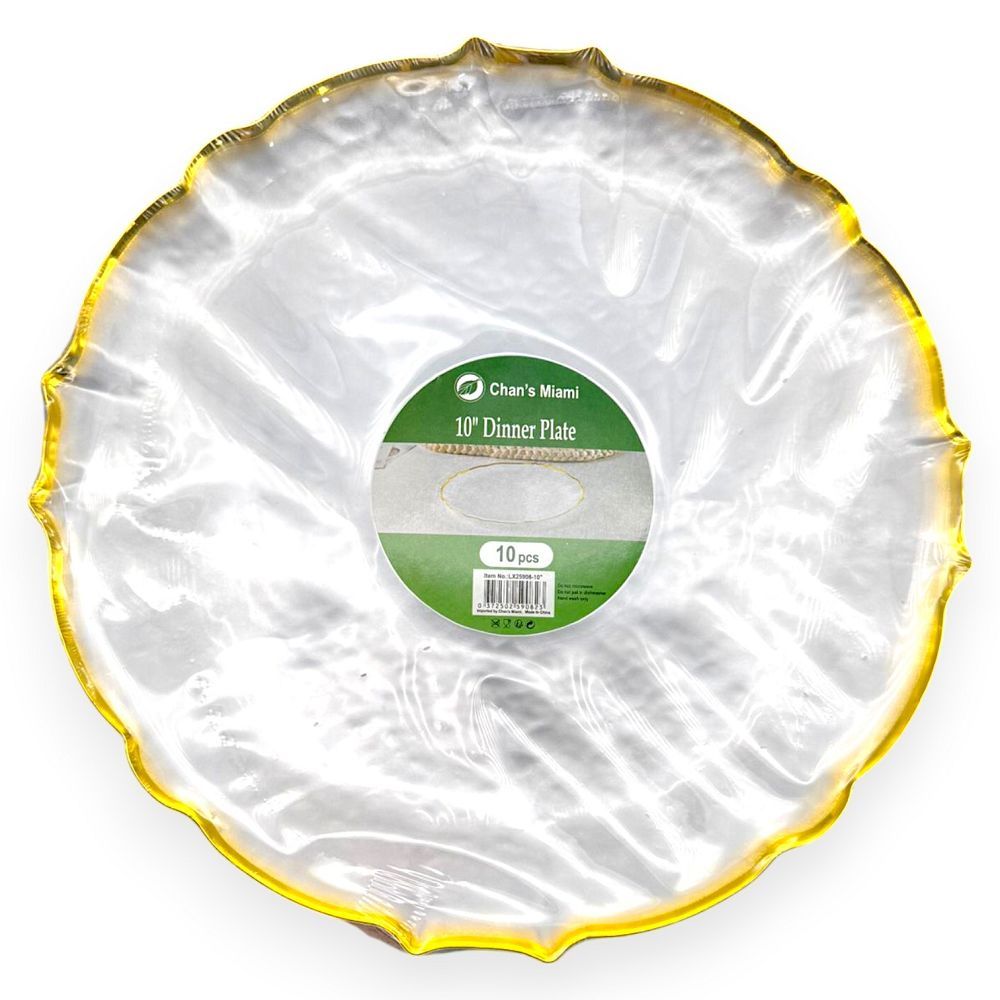 Premium Plates with Gold Rim 10pc