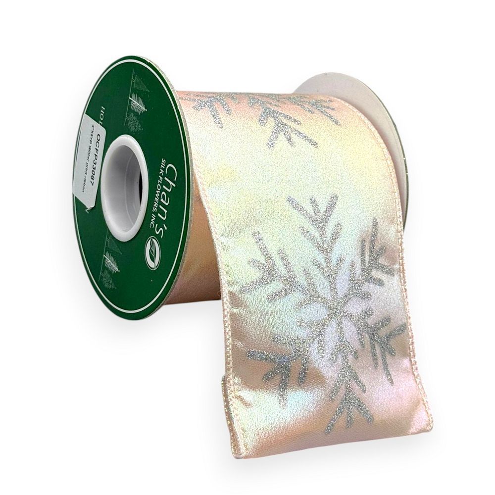 Iridescent Pink Ribbon 4"X5YD