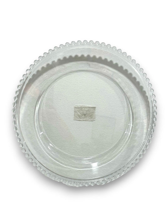 BEADED CHARGER PLATE CLEAR PLASTIC