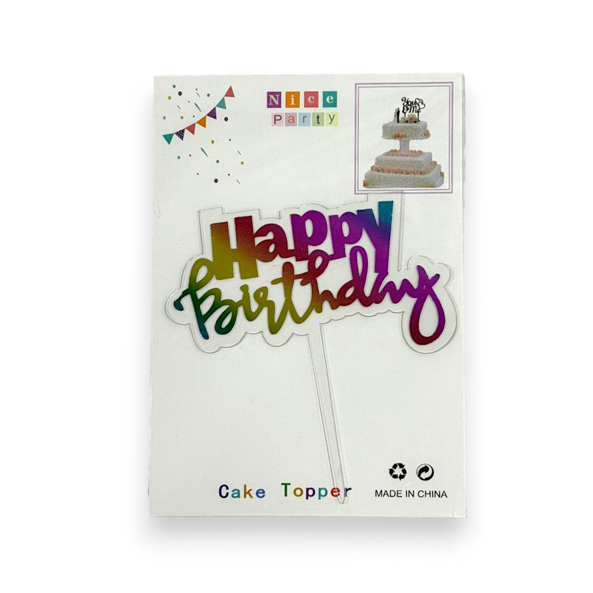 RAINBOW HAPPY B-DAY CAKE TOPPER