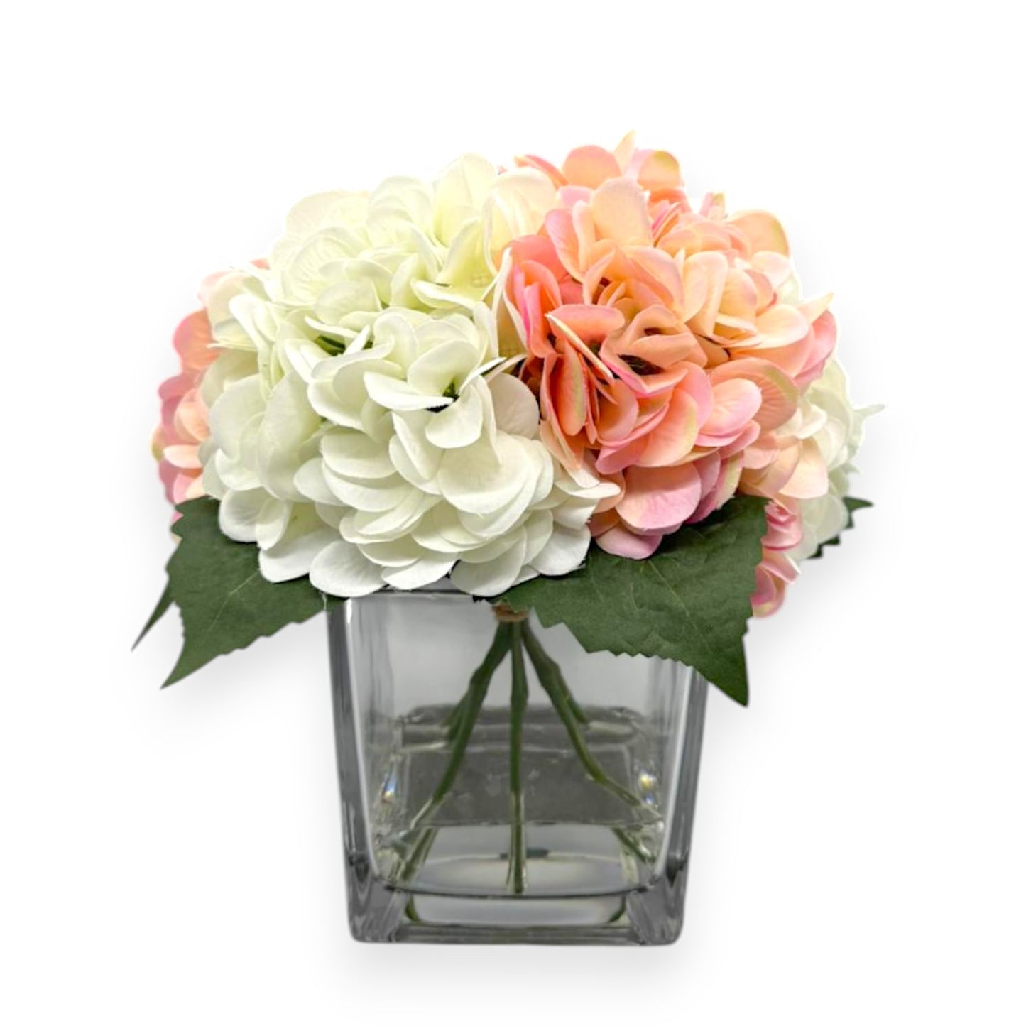 HYDRANGEA IN GLASS 10"