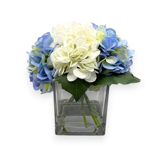 HYDRANGEA IN GLASS 10"