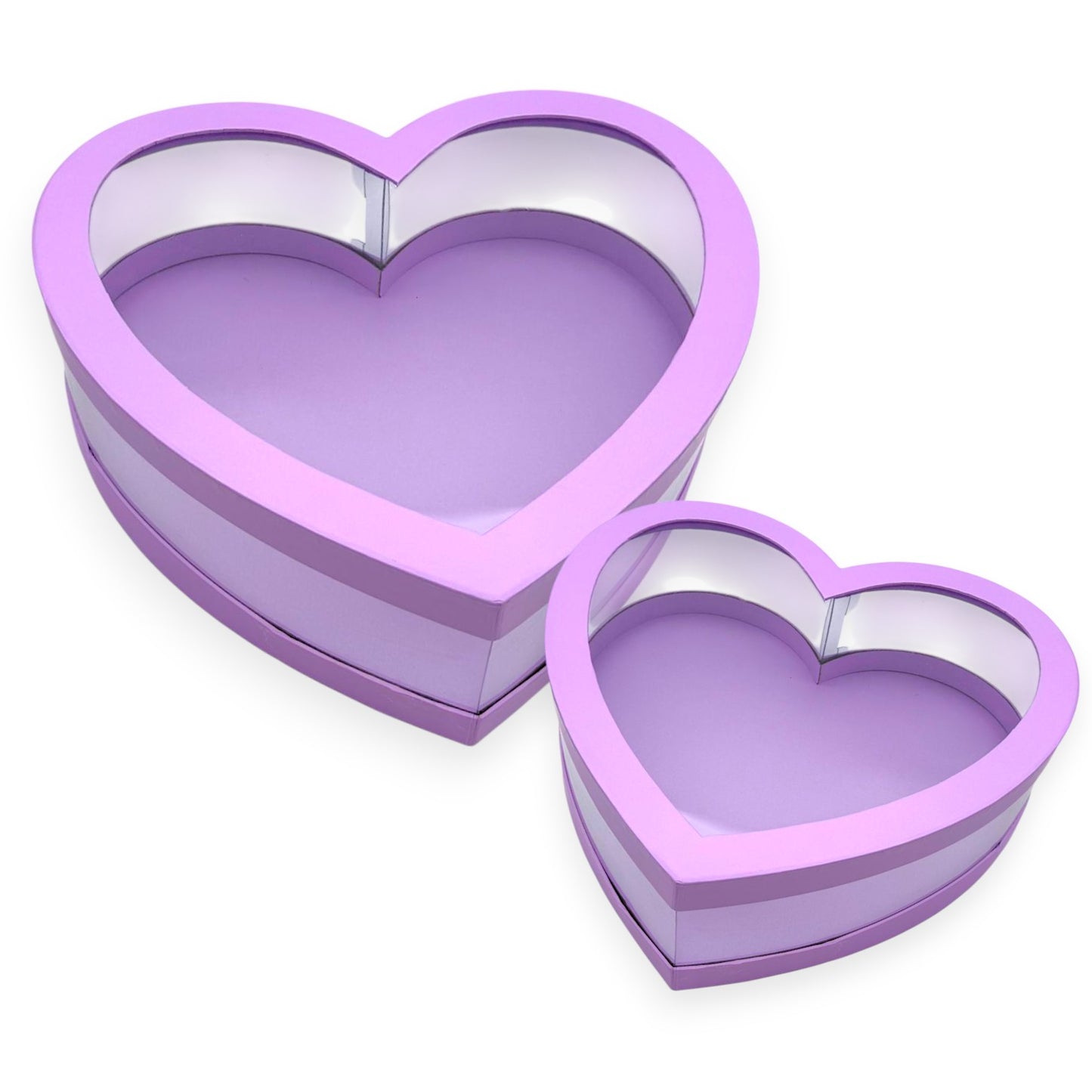 Heart-Shaped Gift Boxes with Clear Window – Set of 2