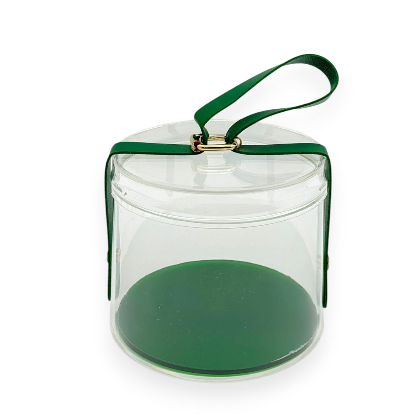Clear Round Gift Box with Handle Strap