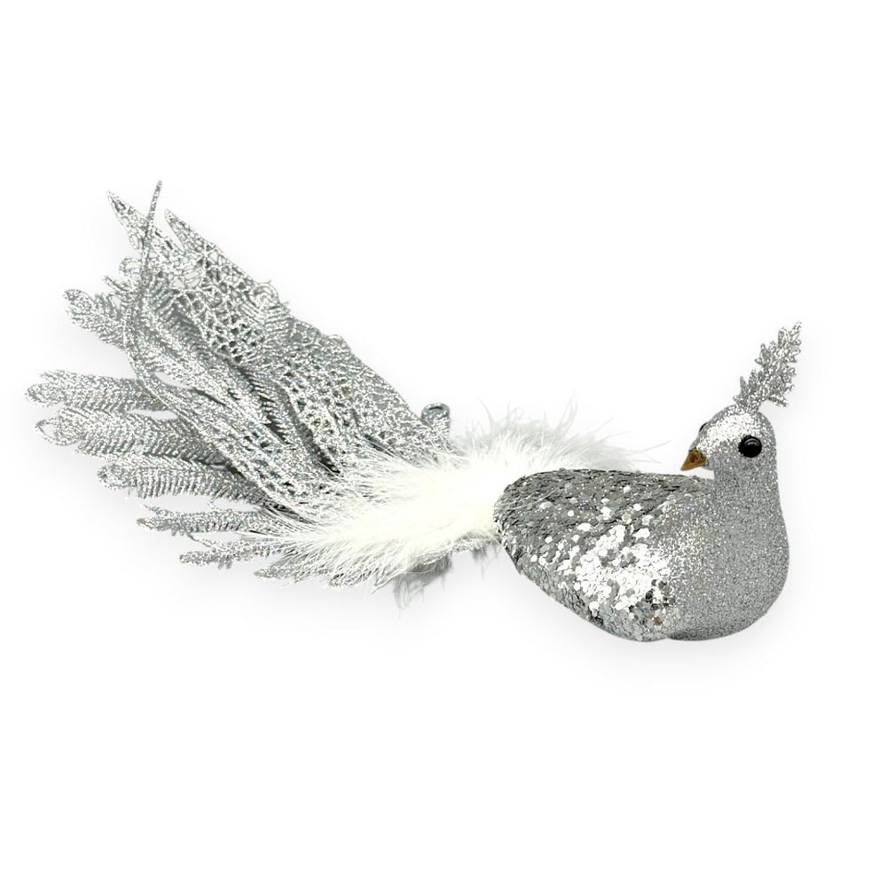 Peacock With Feather Tail Clip-On 12"