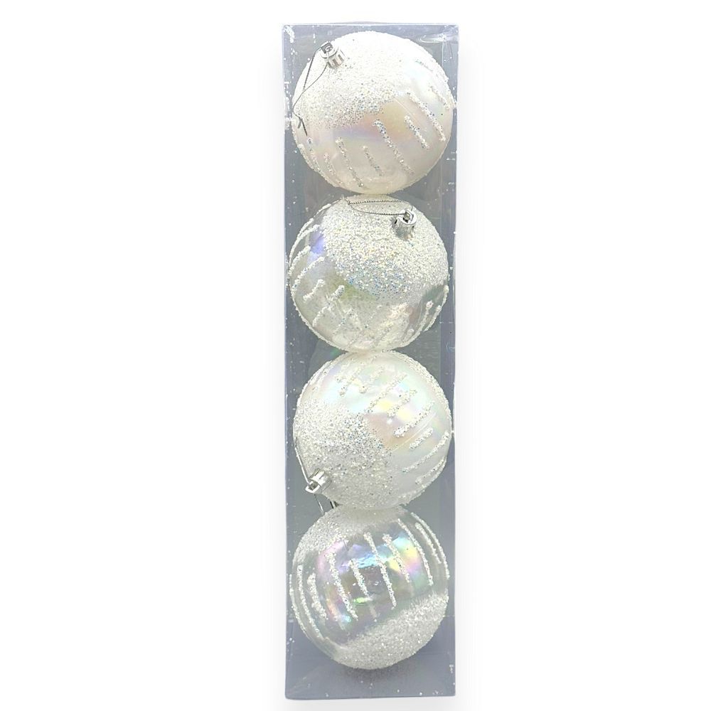 Iridescent White Ornament 4"