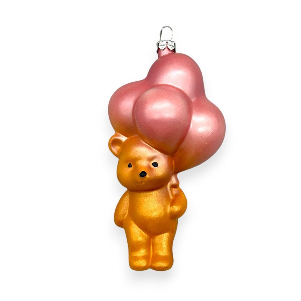 Pink Balloon Bear Orn 4"