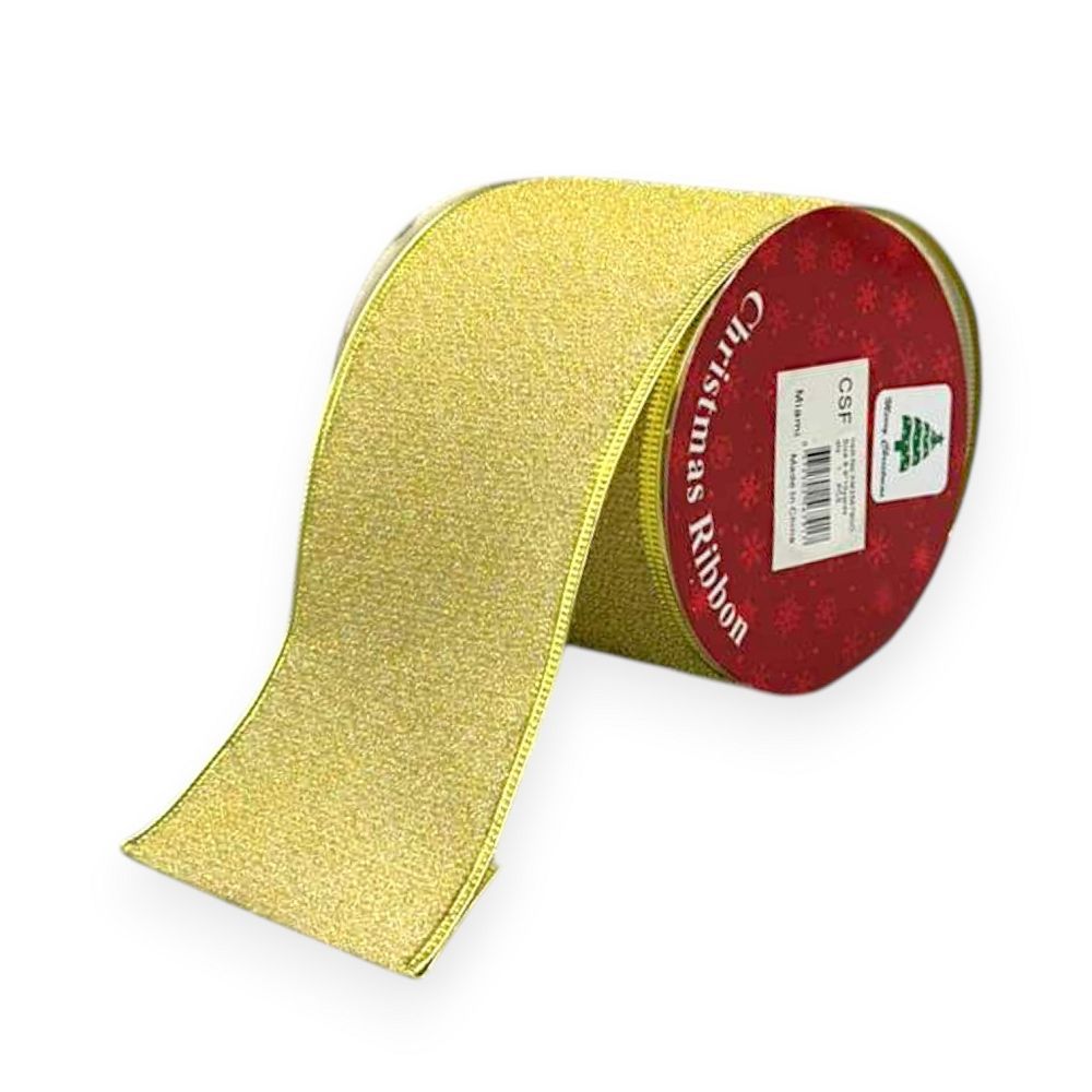 Metallic Glitter Christmas Ribbon 3.5"x10YDS