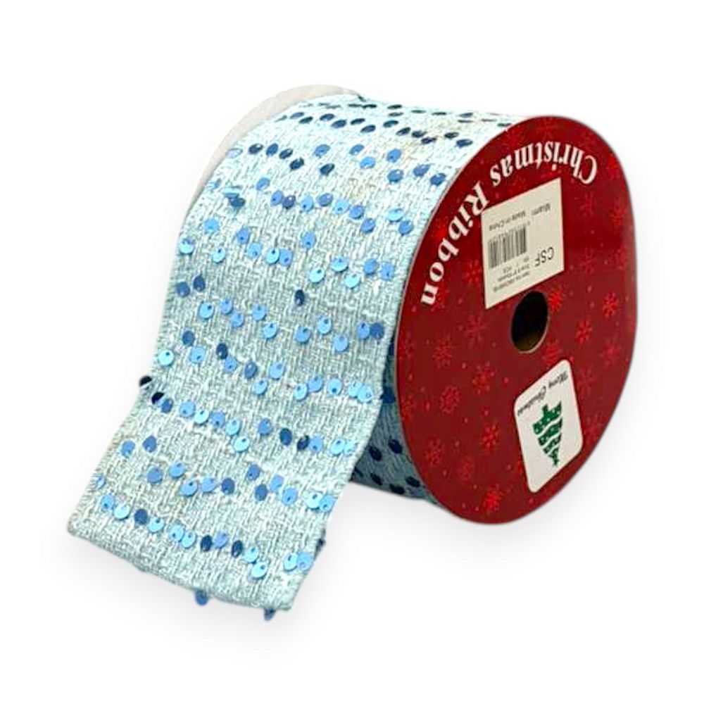 Sequin Christmas Ribbon 3.5"x10YDS
