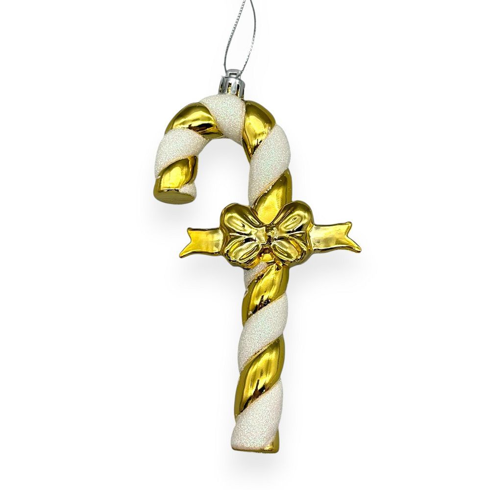 Gold & White Candy Cane 5"