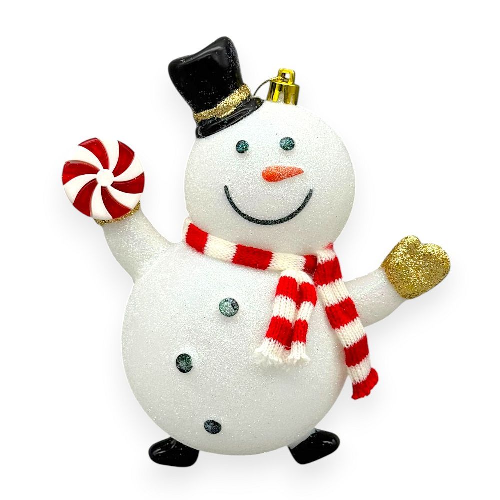 Snowman With Peppermint 6"