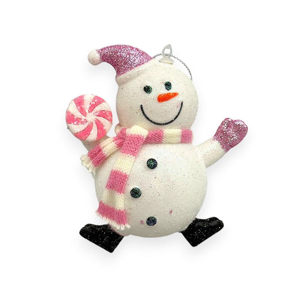 Pink Snowman Orn 4"