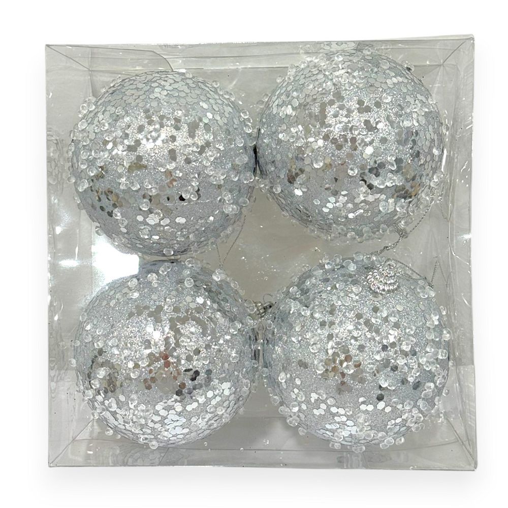 Crystal Sequin Christmas Ball 4"
