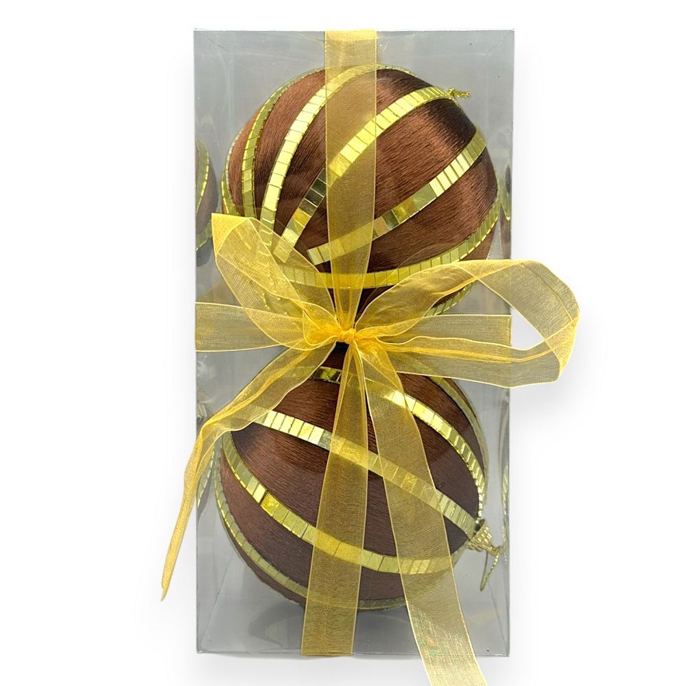 Brown With Striped Gold Mosaic Orn