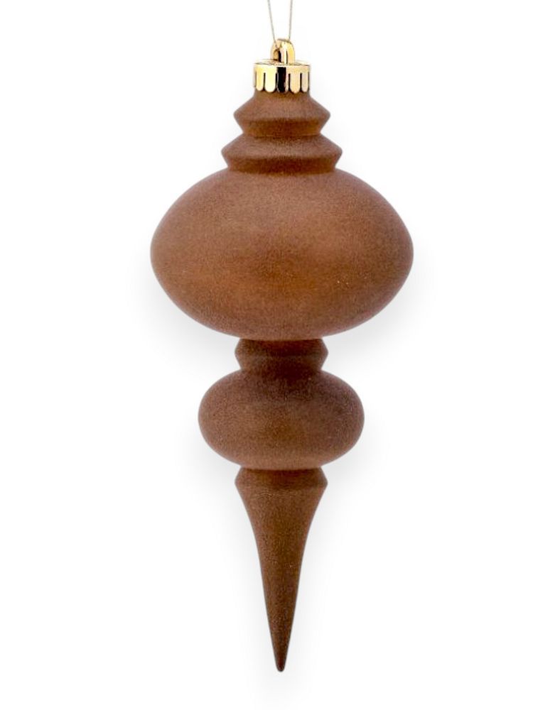 Velvet Frosted Finial Ornament 10" – Box of 2