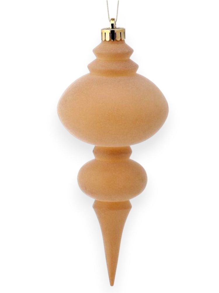 Velvet Frosted Finial Ornament 10" – Box of 2