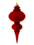 Velvet Frosted Finial Ornament 10" – Box of 2