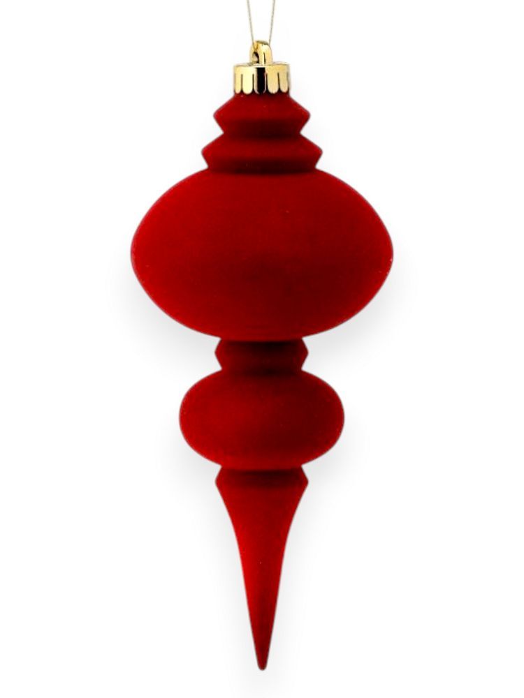 Velvet Frosted Finial Ornament 10" – Box of 2