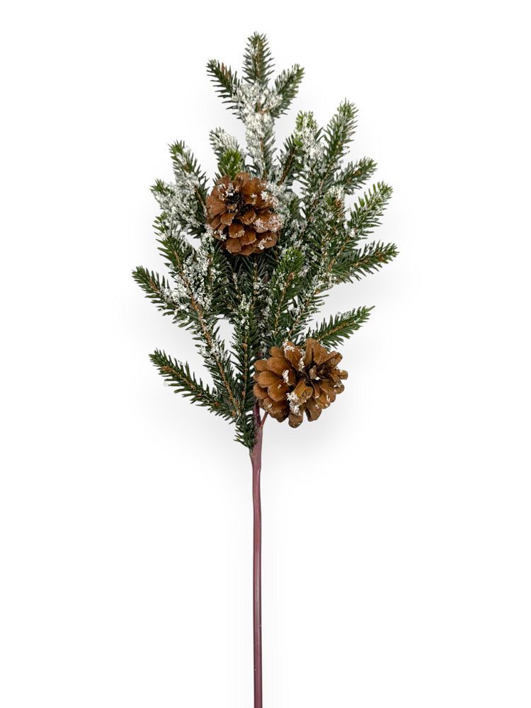 Frosted Pinecone Evergreen Spray
