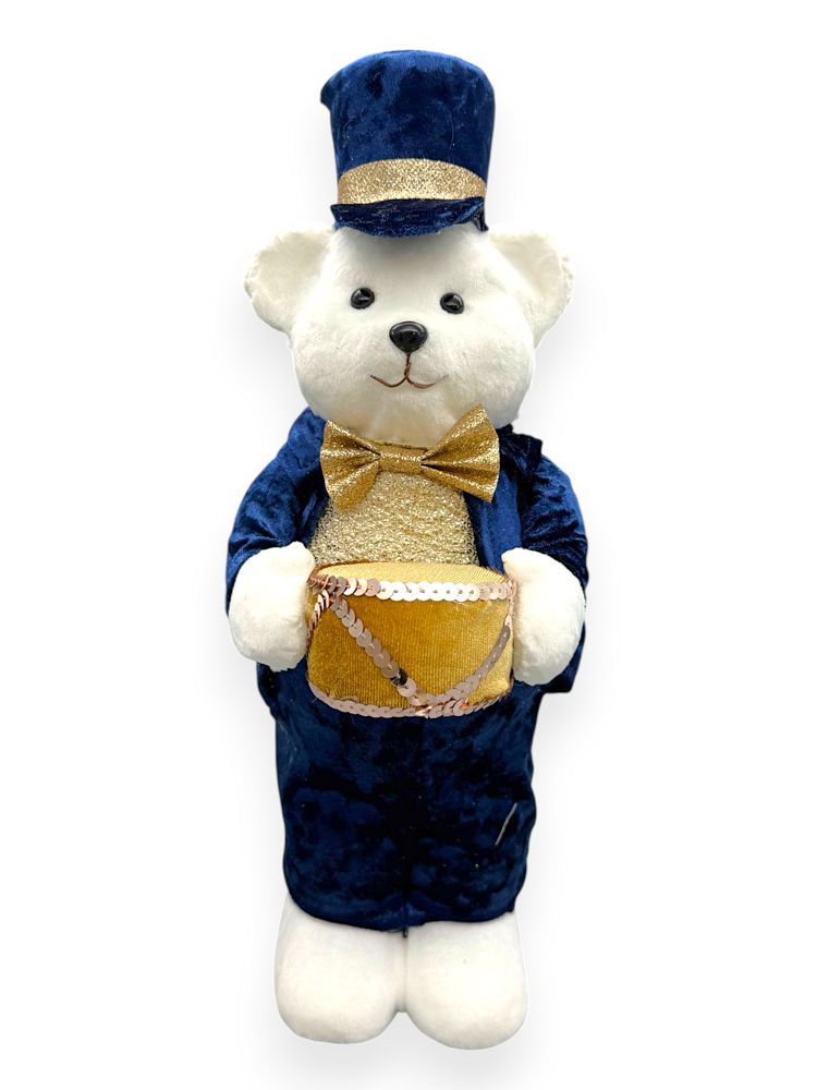 Blue & Gold Drummer Bear 18"