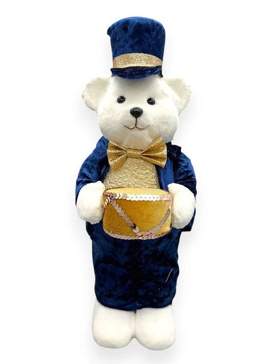Blue & Gold Drummer Bear 18"