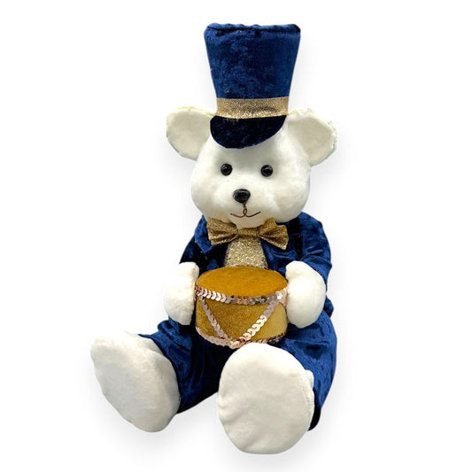 Blue & Gold Drummer Bear 14"