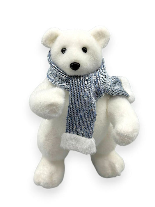 Polar Bear with Blue Scarf 7"