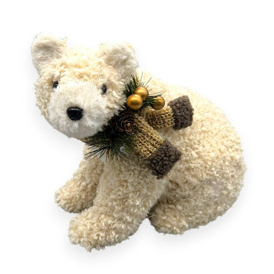 Bear with Scarf & Greenery Sit