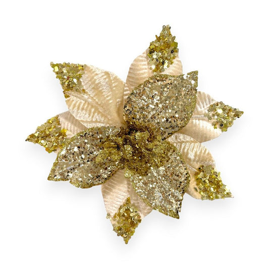 Sequin Poinsettia Pick