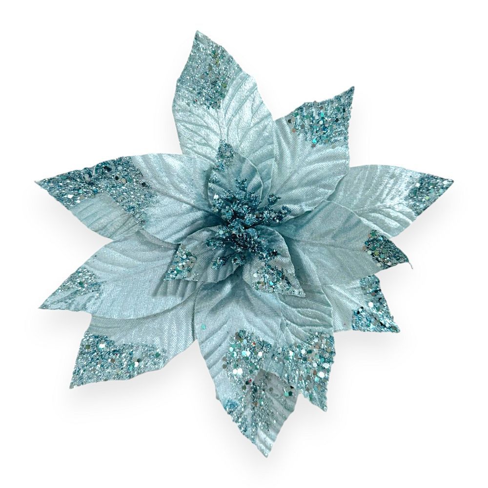 Glitter Poinsettia Pick