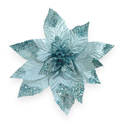 Glitter Poinsettia Pick