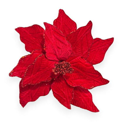 Velvet Poinsettia Pick