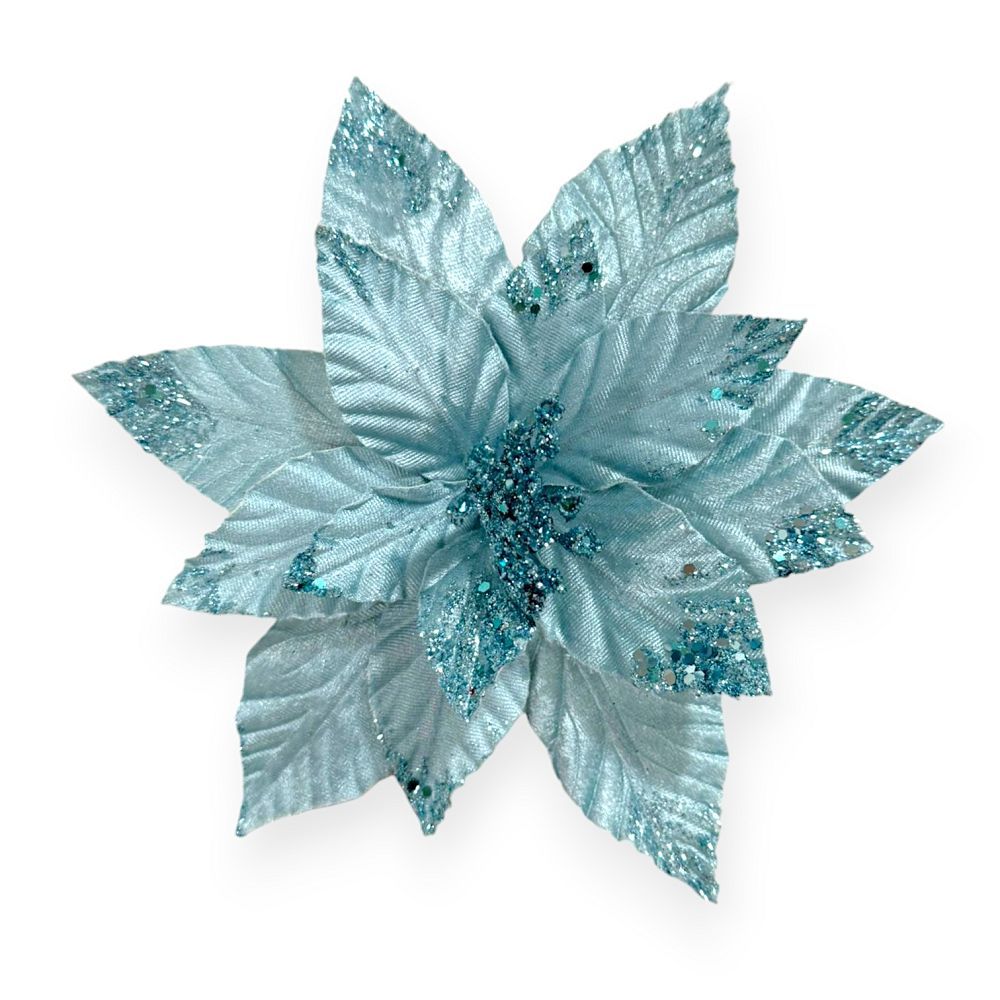 Glitter Poinsettia Pick
