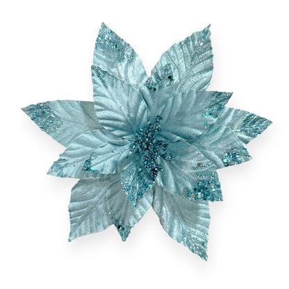 Glitter Poinsettia Pick