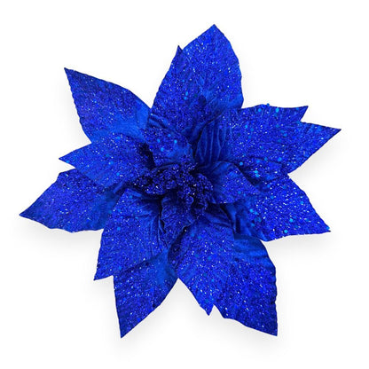 Glitter Poinsettia Pick
