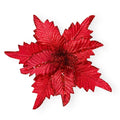 Glitter Poinsettia Pick