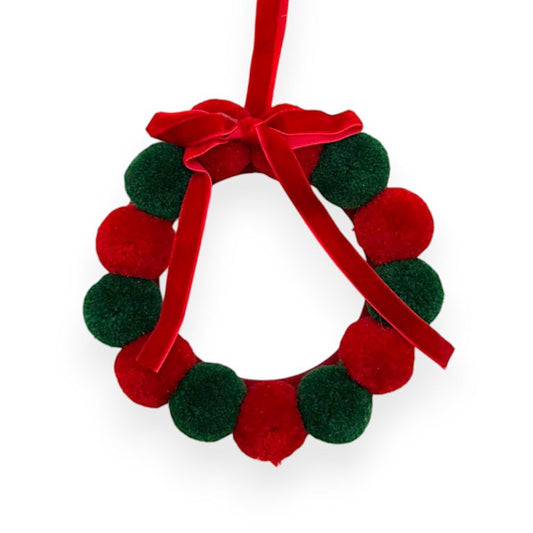 Pom Pom Mini Wreath 5.5"