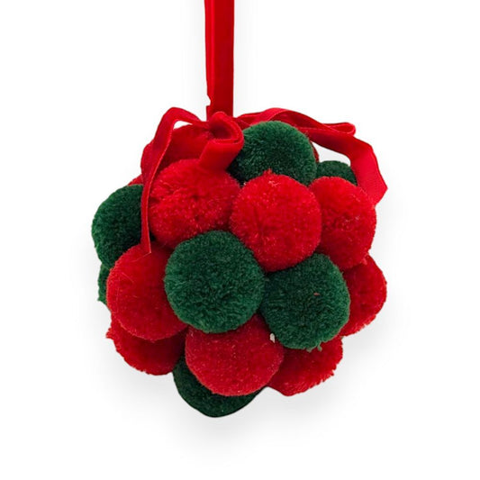Pom Pom Ball Ornament 4"