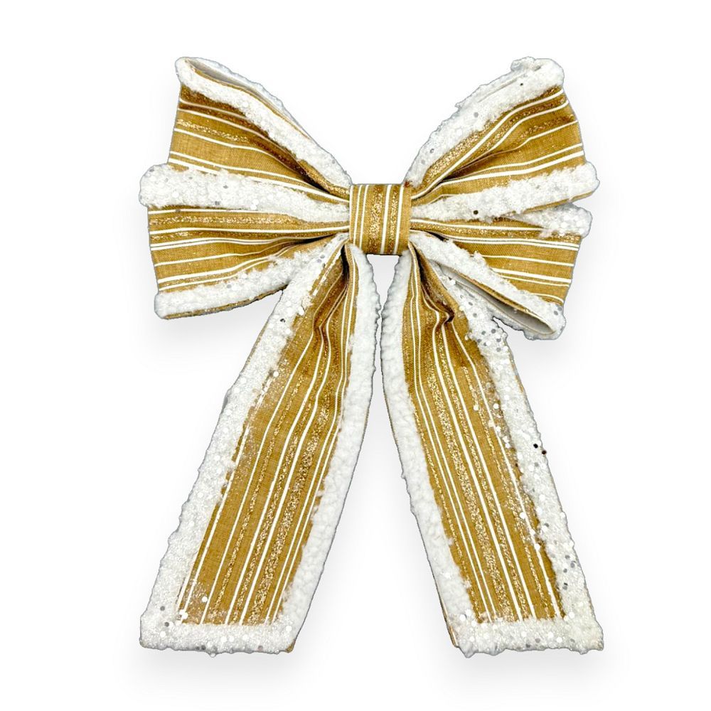 Gold & White Bow 8"