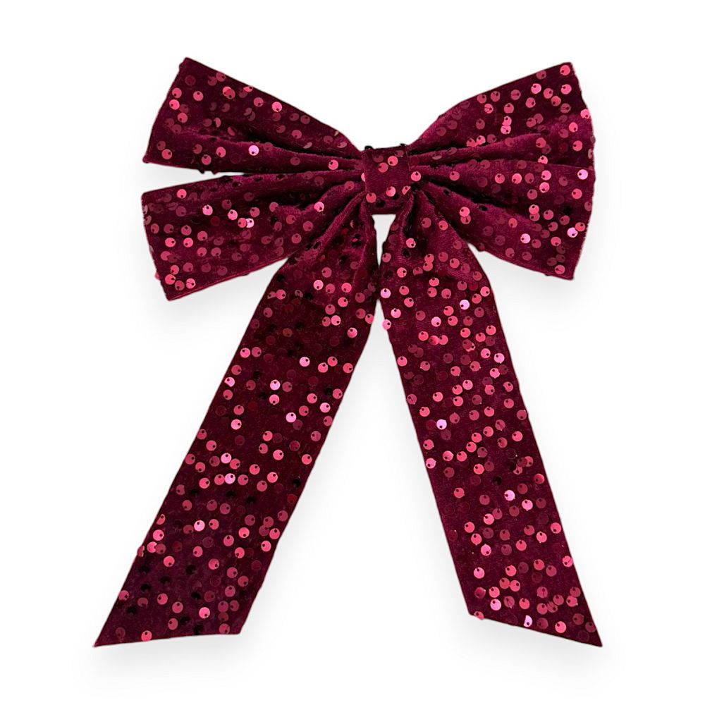 Sequin Velvet Bow 9"x10"