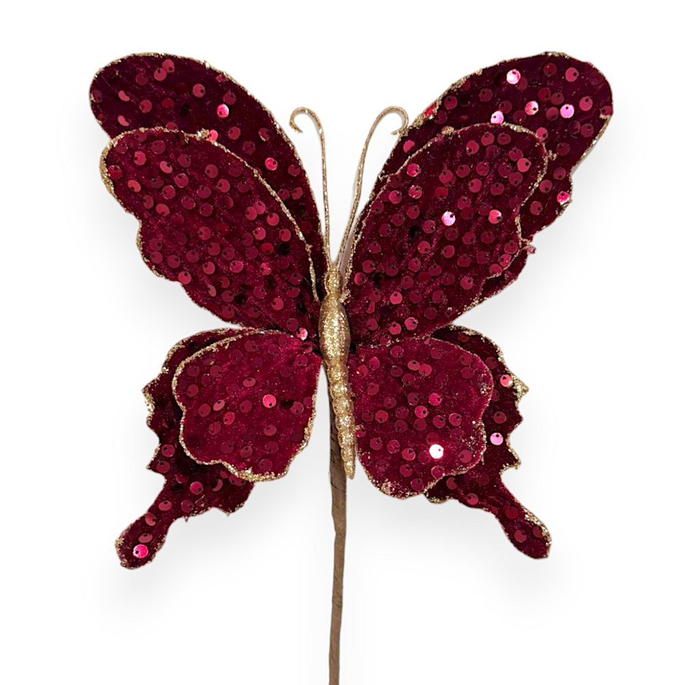 Butterfly Pick with Sequins 8"
