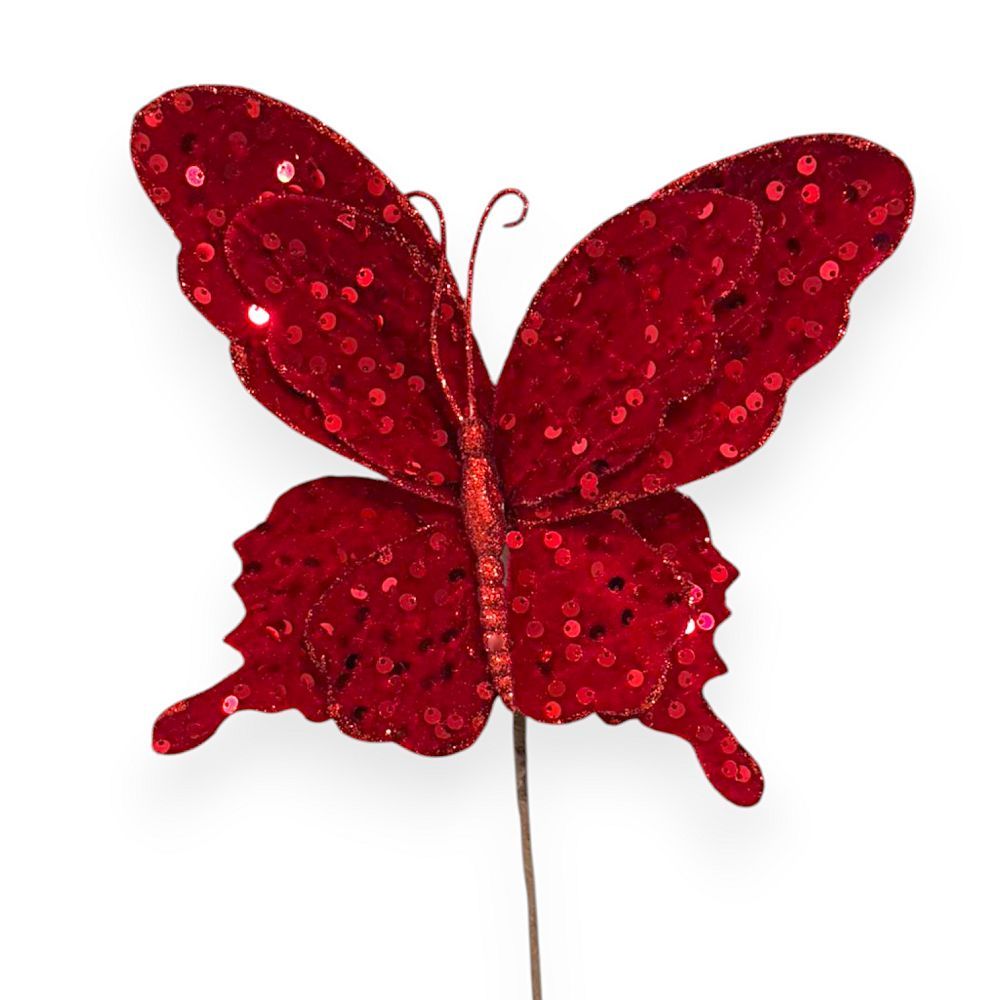 Butterfly Pick with Sequins 8"